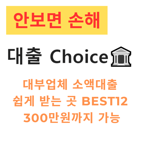 대부업체 소액대출 쉽게 받는 곳 BEST12 – 300만원까지 가능